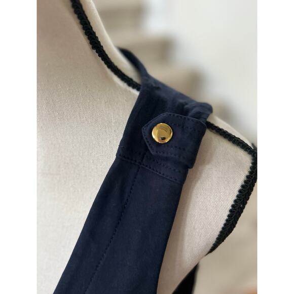 Vintage Cache Y2K Navy Naval Style Vest Brass Button Epaulet Design Military - Picture 5 of 7